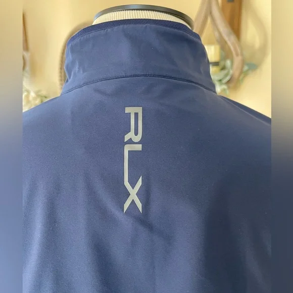 RALPH LAUREN RLX Navy Blue Full Zip Pullover Lightweight Golf Performance XLarge